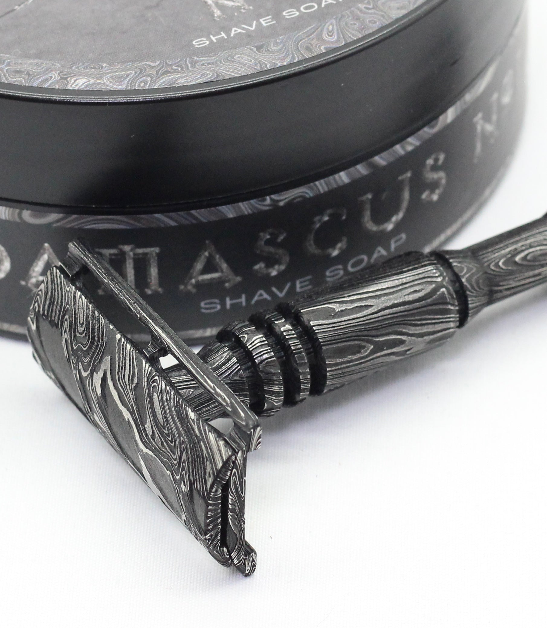 Shaving cream and razor - Luxury safety razor made with custom forged steel and DLC coating