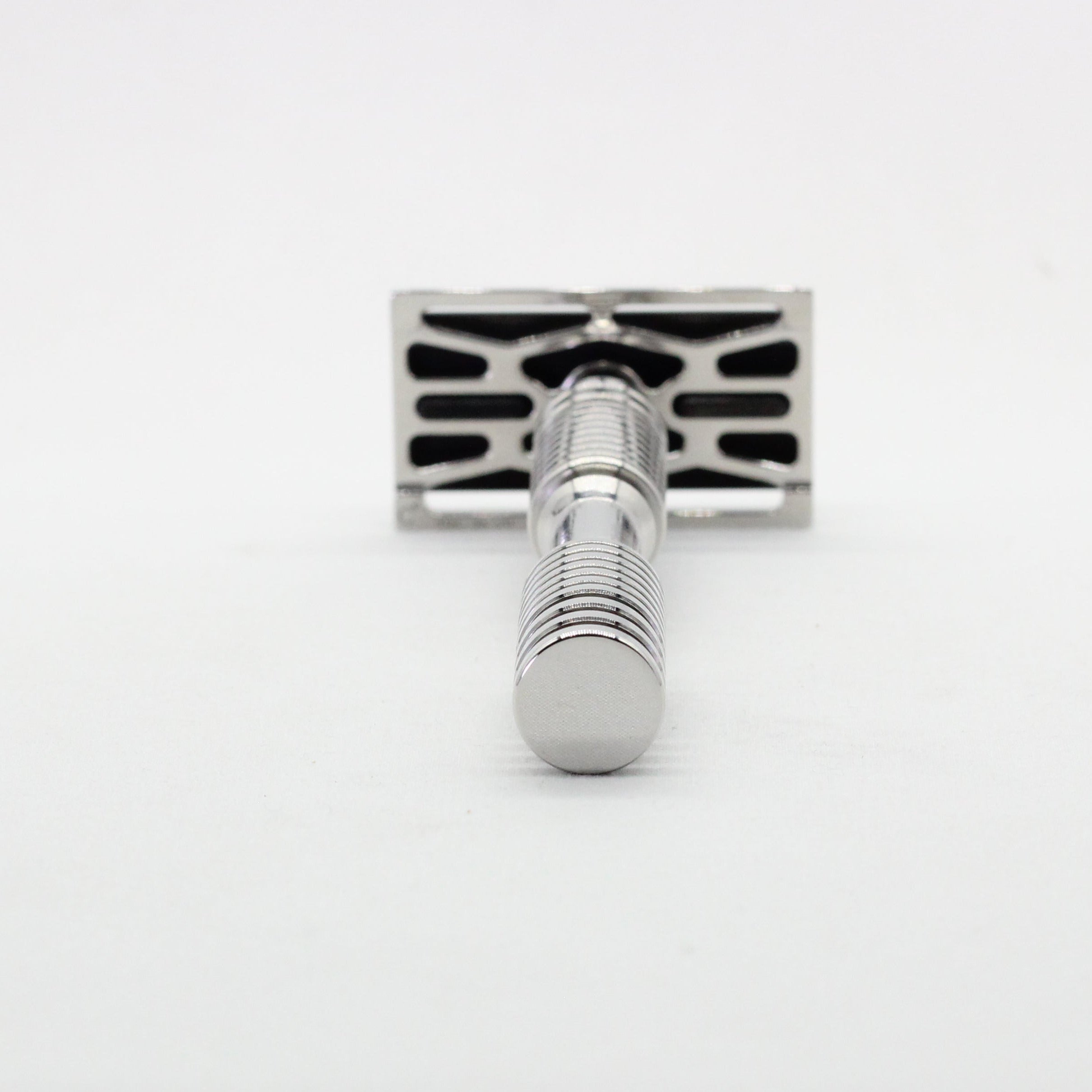 DLC Coated Cap Safety Razor - Handle plate vview