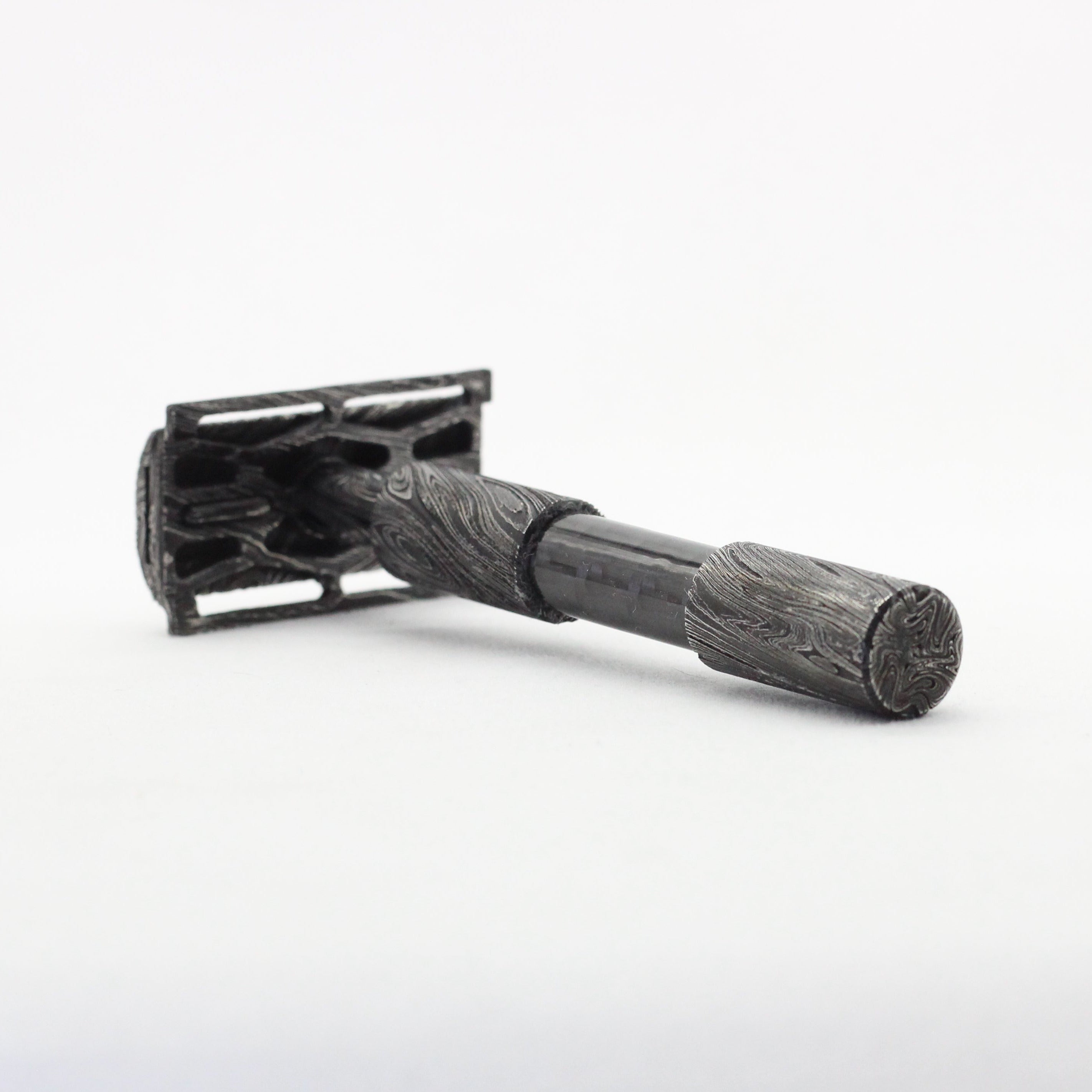Luxury safety razor - DLC stainless damascus
