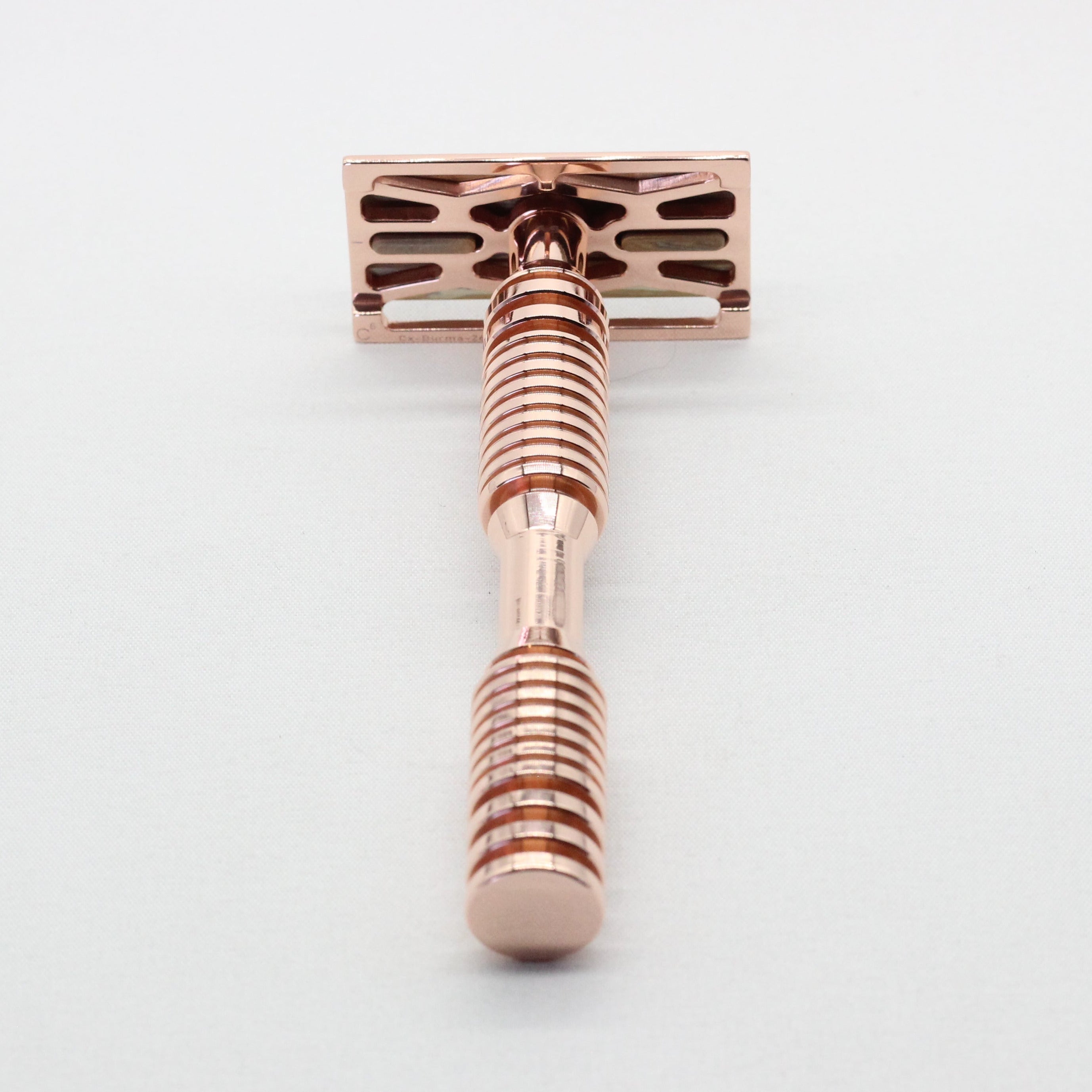 Mokume gane safety razor - copper luxury razor - Hada sword making name - handle top