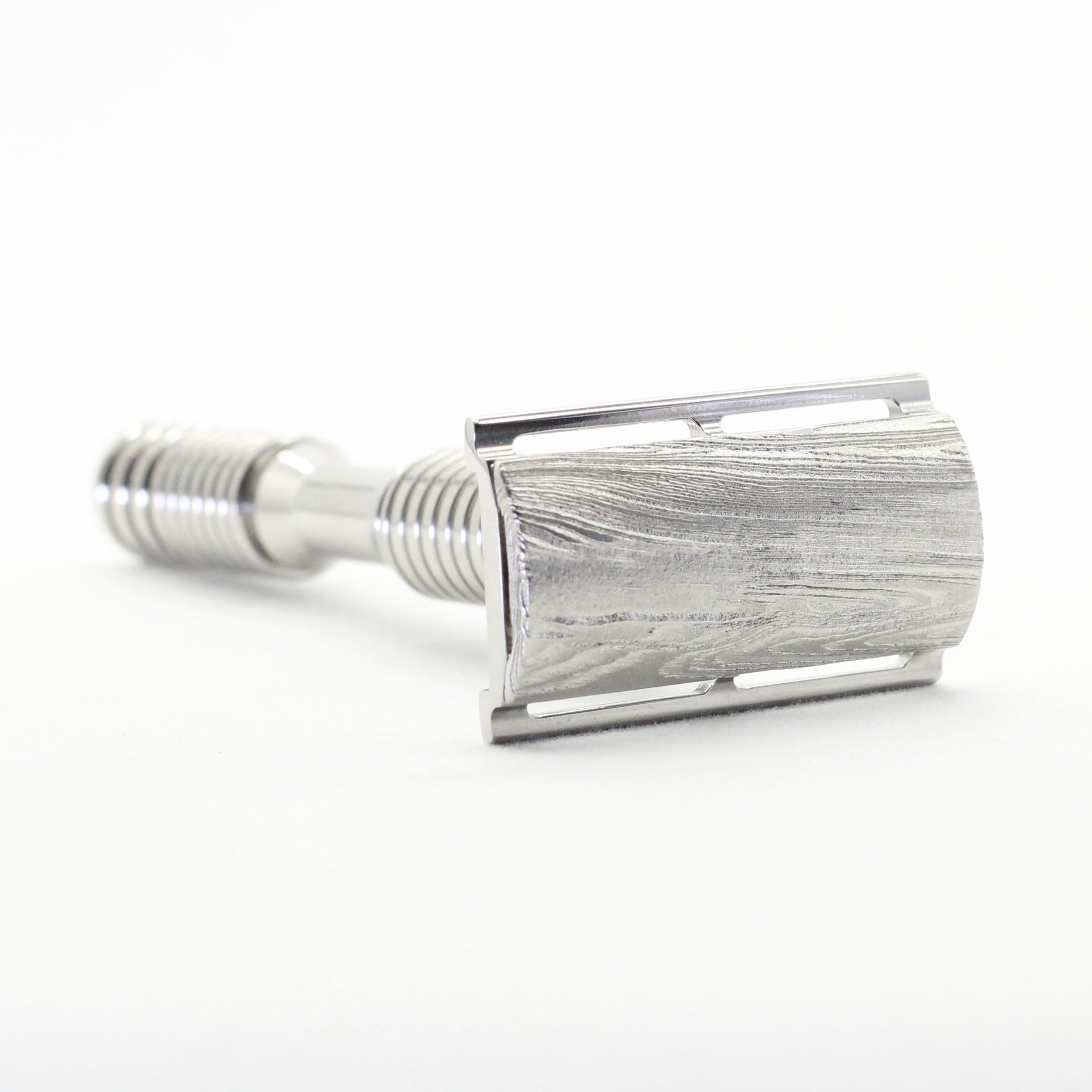 Templar safety razor - Damascus steel - Side view