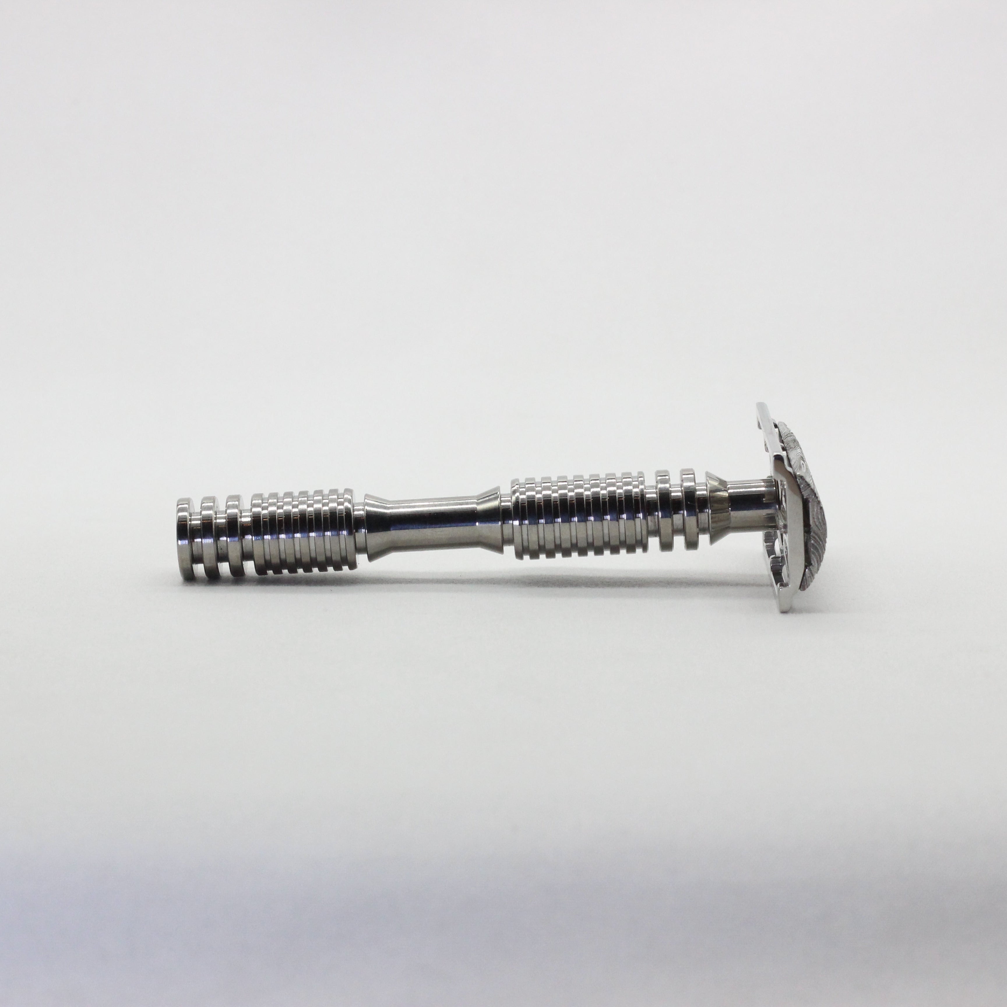 Custom limited edition safety razor - Mens shaving with safety razor reduce ingrown hairs - right handle view