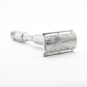 Damascus steel top cap for safety razor