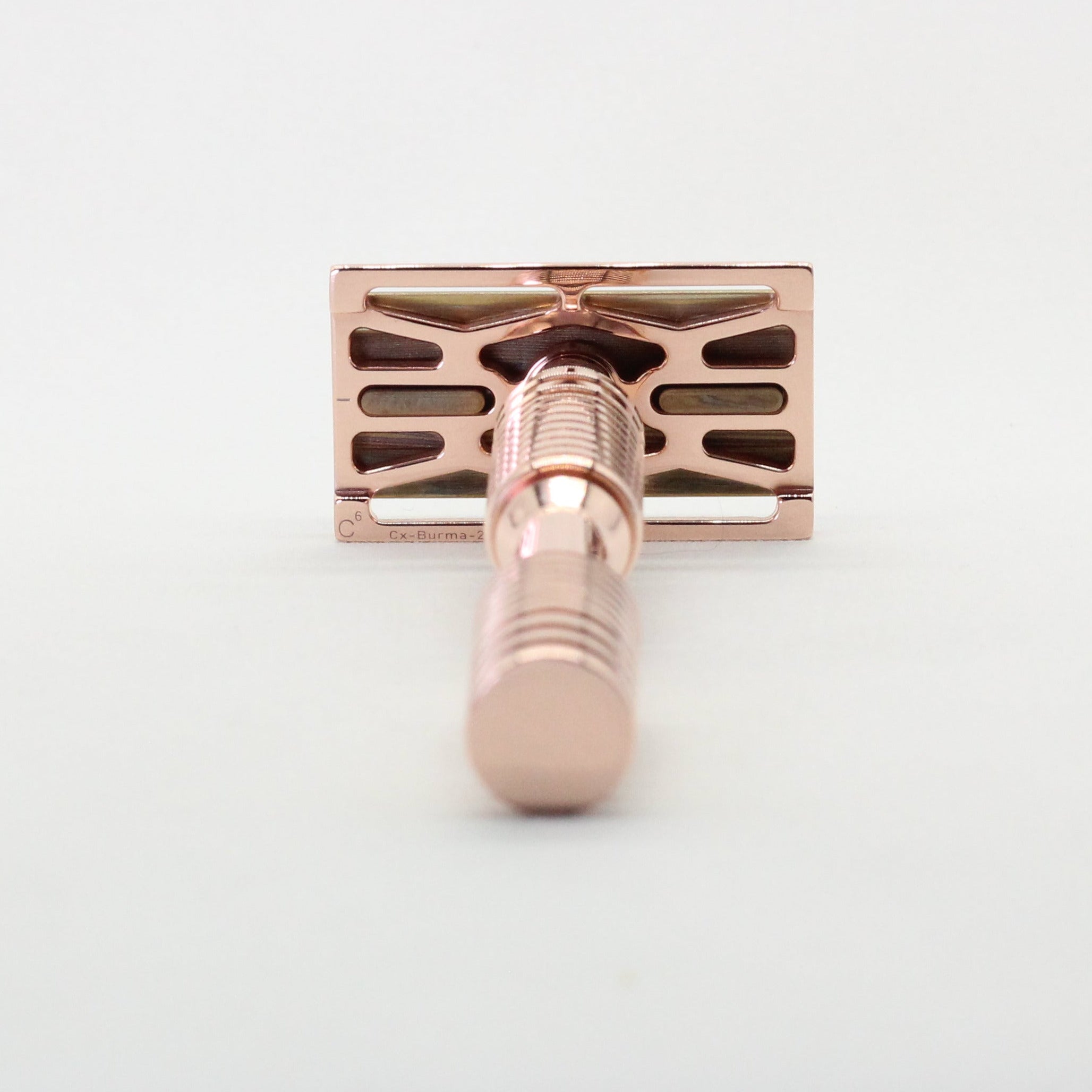 Mokume gane safety razor - copper luxury razor - Hada sword making name - under side