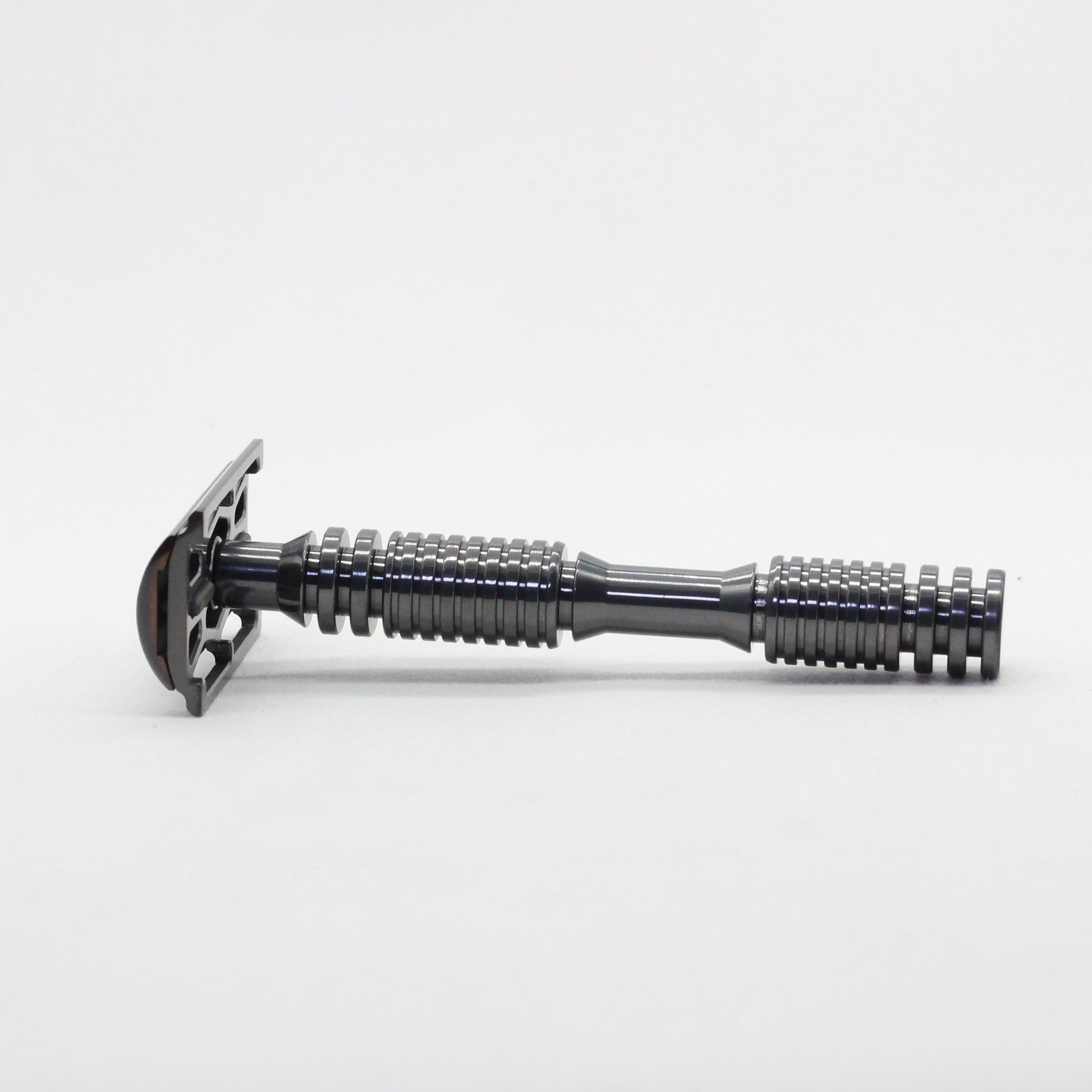 Slickest surface finish on a safety razor - DLC coating - handle view