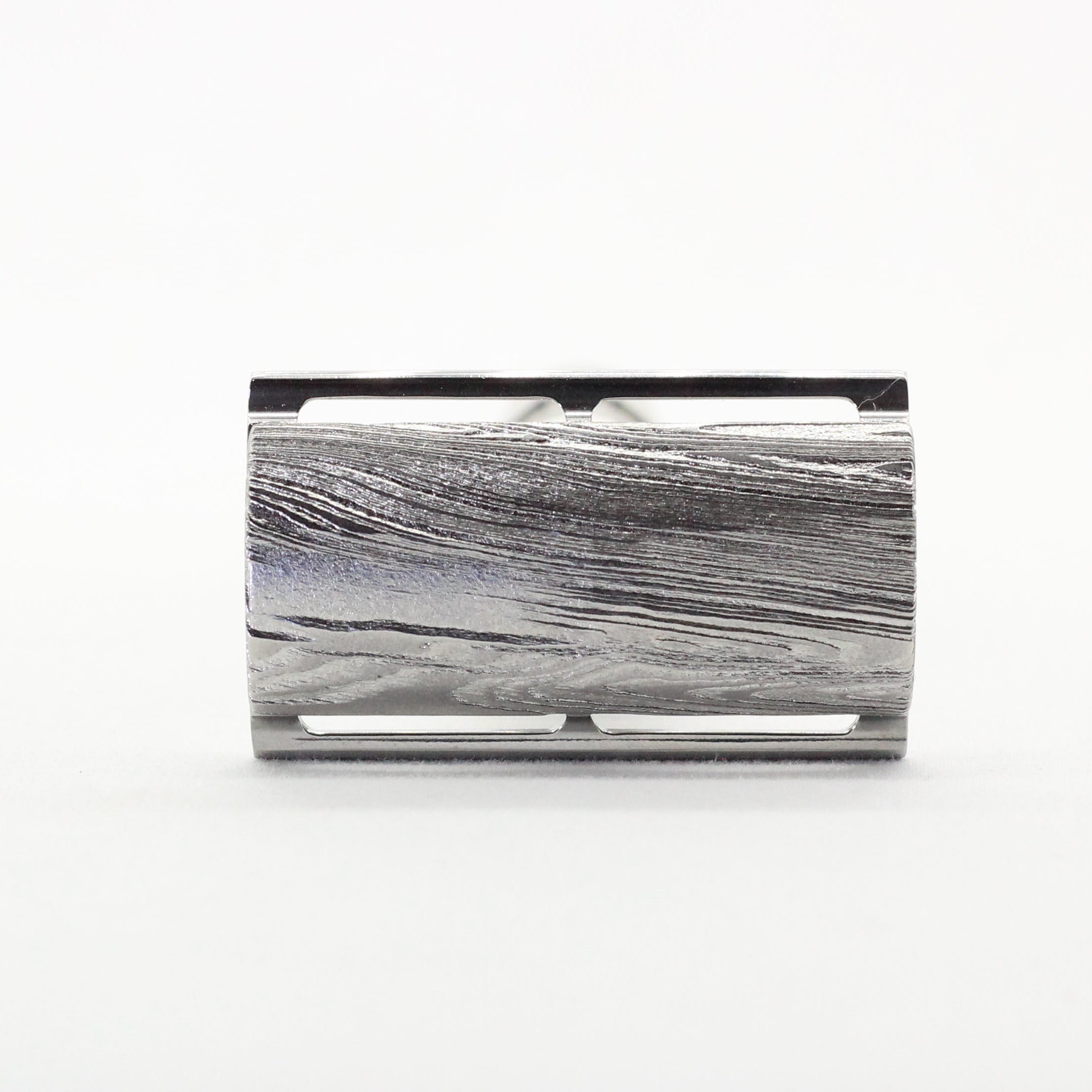 Templar safety razor - Damascus steel - Front view
