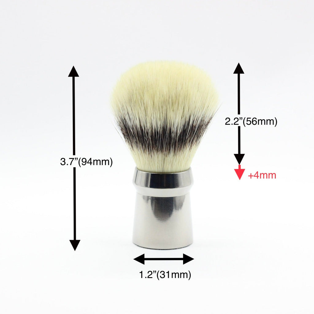 Dimensions and technical info - Titanium Shaving brush - high polish finish to reduce places where dirt and bacteria can collect - Used to lift hairs and soften skin while shaving. Essential part of a grooming kit 