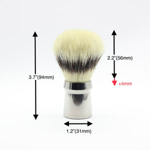 Dimensions and technical info - Titanium Shaving brush - high polish finish to reduce places where dirt and bacteria can collect - Used to lift hairs and soften skin while shaving. Essential part of a grooming kit 