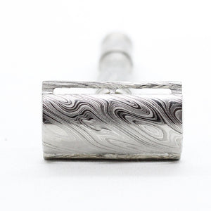 Twist pattern - Stainless steel Damascus with twist pattern single edge razor a double edge safety razor for wet shaving polished grade 304 and 316 - custom forged in the USA - luxury high end safety razor to reduce ingrown hairs and irritation - for a smooth shave