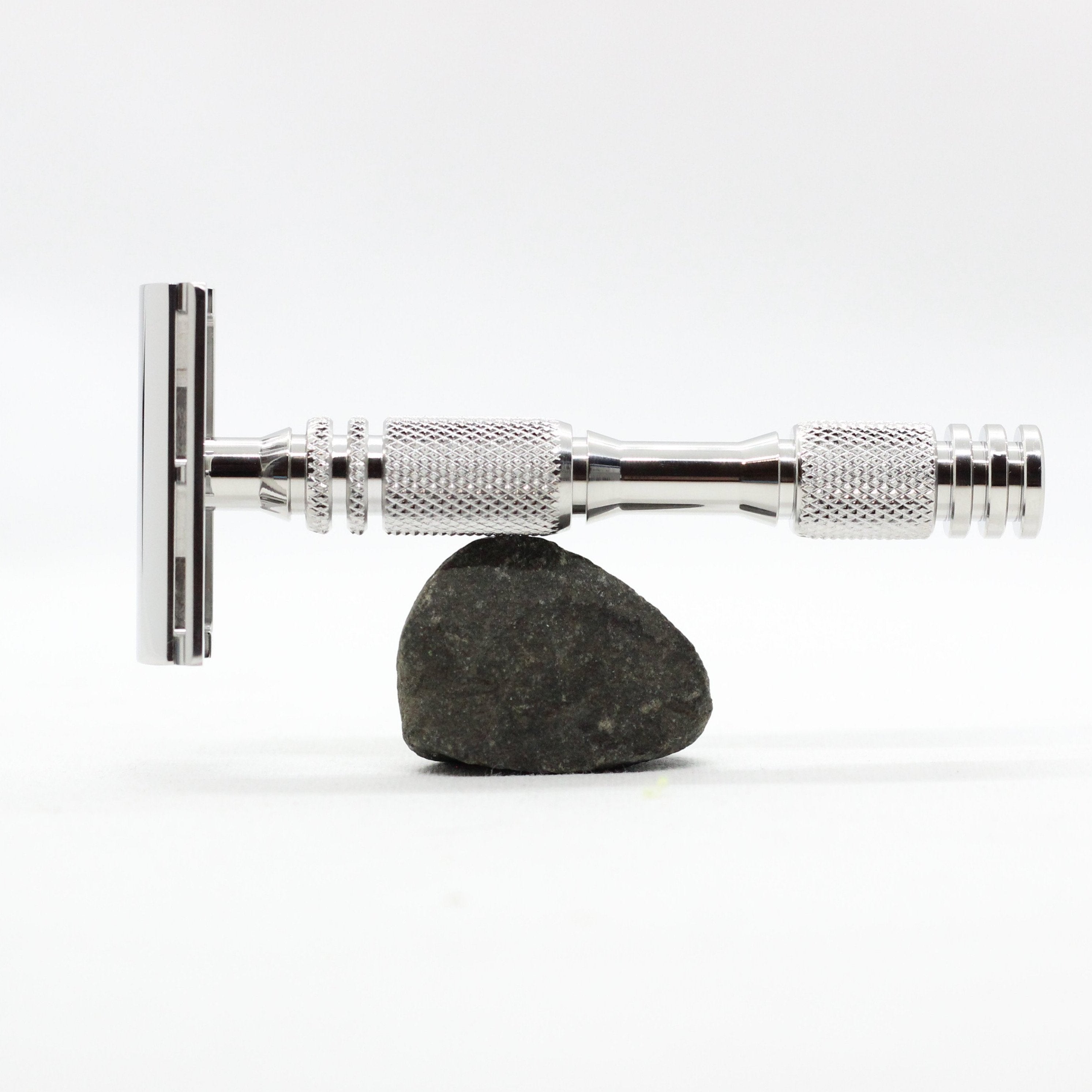 Balance point - Polished stainless steel 316l marine grade single edge razor / double edge safety razor shaving - web plate / wet shaving