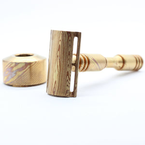Side view of cap and stand - Mokume gane