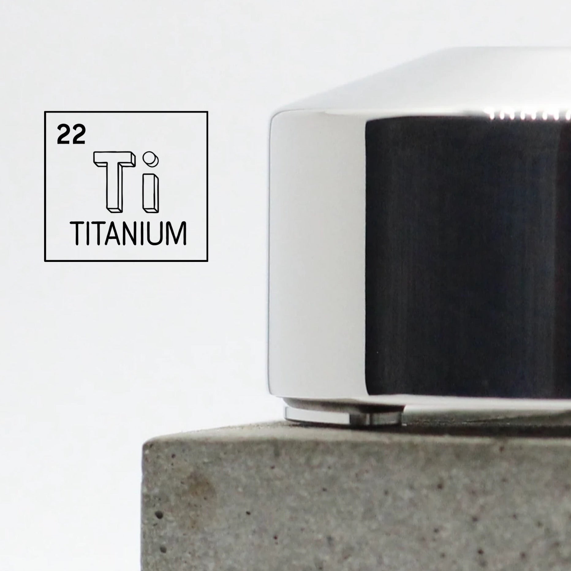 Tripod feet view - Titanium safety razor stand - Grade 5 Titanium alloy - Tripod feet to allow water and air to flow - polished finish - works with all carbon shaving co single edge safety shavers