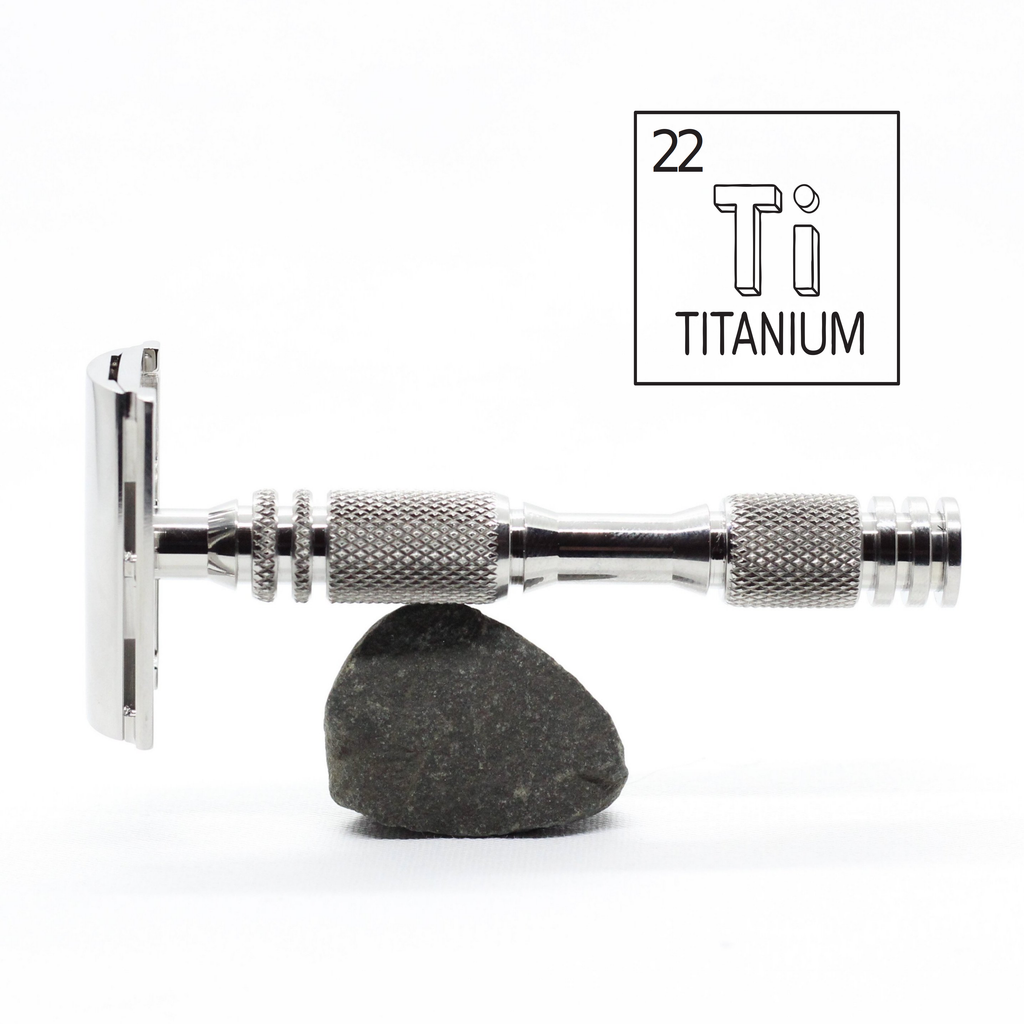 Solid Titanium Razor Cx Safety Razors - Machined 316L stainless steel and Titanium single ...